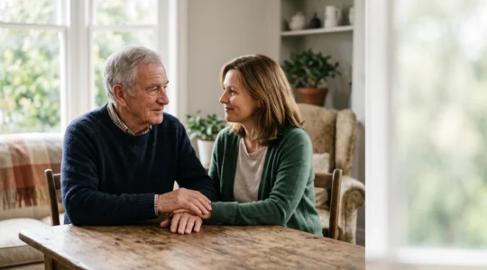 Scène symbolique illustrant la transmission d'un patrimoine familial serein entre générations grâce à l'assurance vie