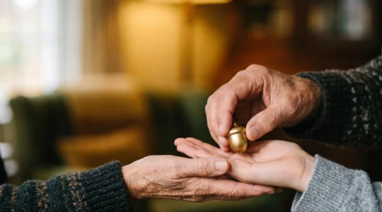 Photographie éditoriale symbolisant la transmission protégée d'un patrimoine familial entre générations